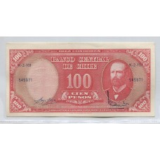 CHILE 10 CENTECIMOS DE ESCUDO RESELLADO EN 100 ESCUDOS BILLETE SIN CIRCULAR, UNC